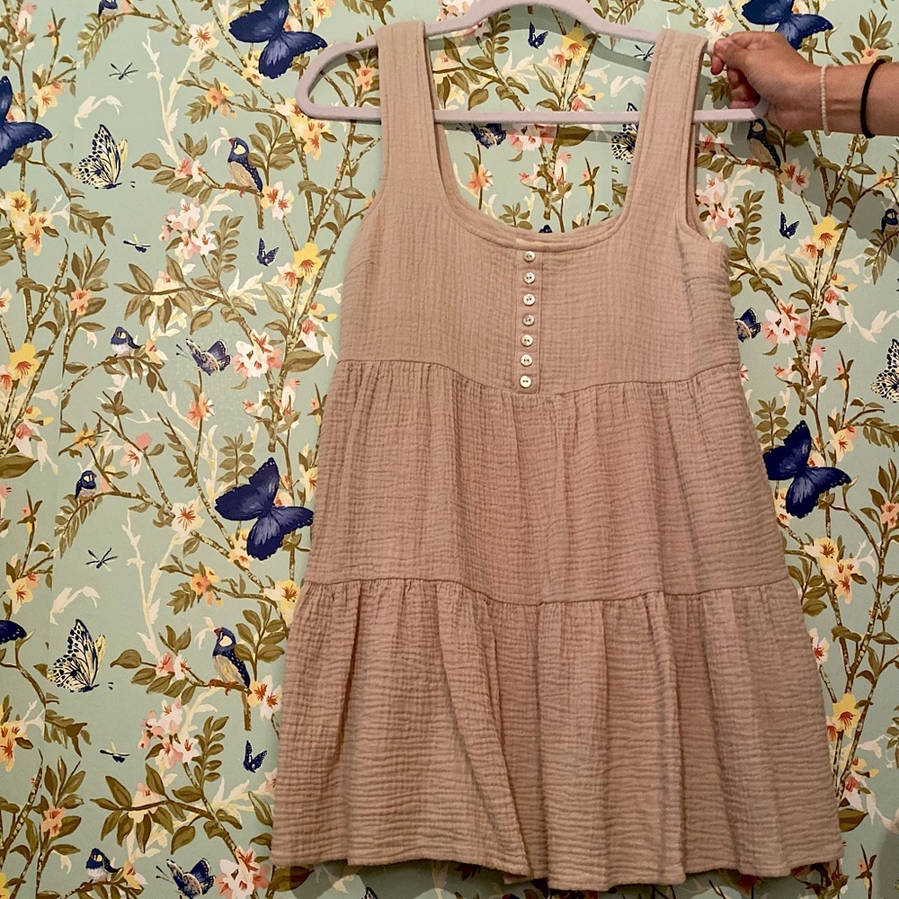 Urban Outfitters Linen Mini Dress!!!! (neutral)